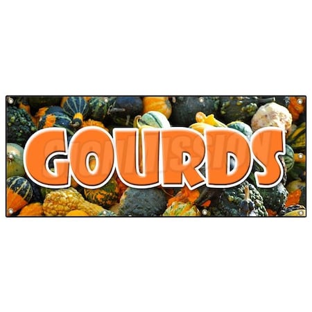 Signmission GOURDS BANNER SIGN halloween pumpkins squash decorative ornamental B-96 Gourds